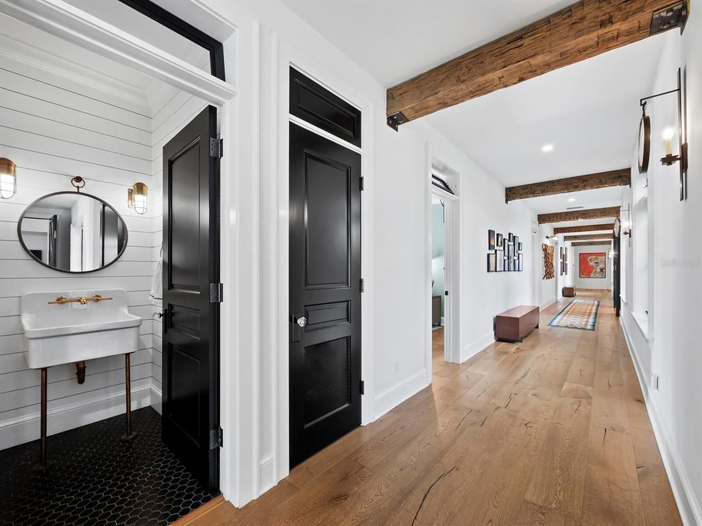 Interior, Recessed Lighting, Wooden Beams, Wood Texture Flooring