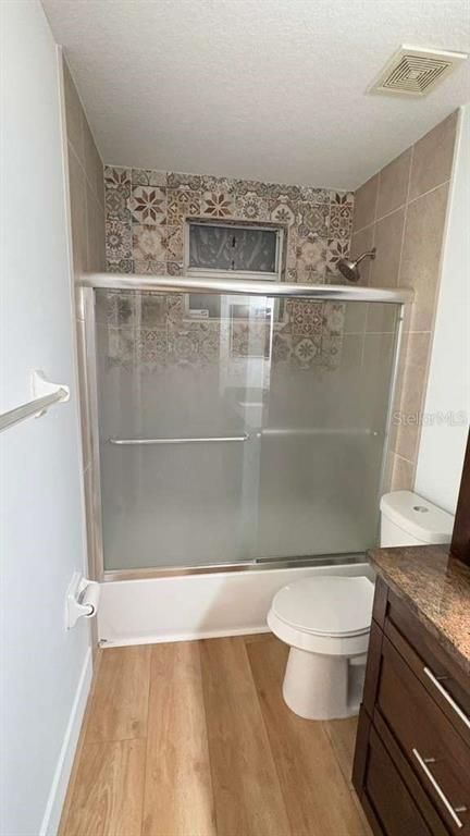 Bathroom, Glass Shower, Interior, Wood Texture Flooring