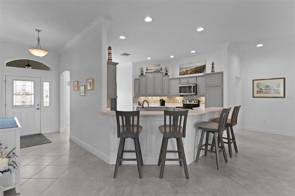 Interior, Kitchen, Pendant Lights, Recessed Lighting, Stainless Steel Appliances