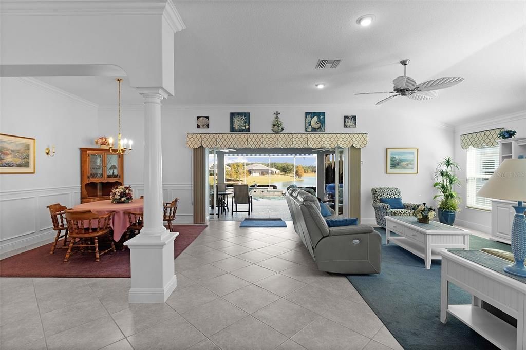 Chandelier, Dining room, Interior, Living room, Recessed Lighting