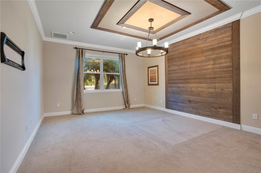 Empty room, Interior, Pendant Lights, Recessed Lighting, Wooden Walls