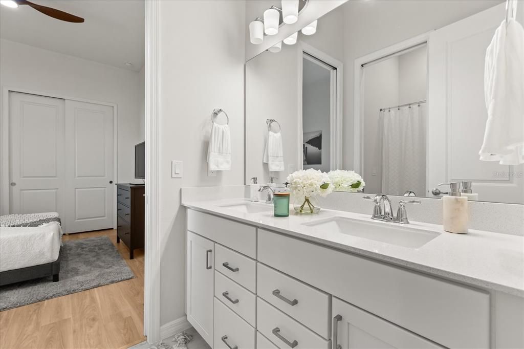 Bathroom, Dual Sink Vanities, Interior, Wood Texture Flooring