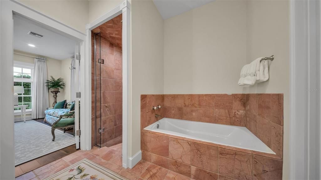 Bathroom, Interior, Recessed Lighting, Wood Texture Flooring