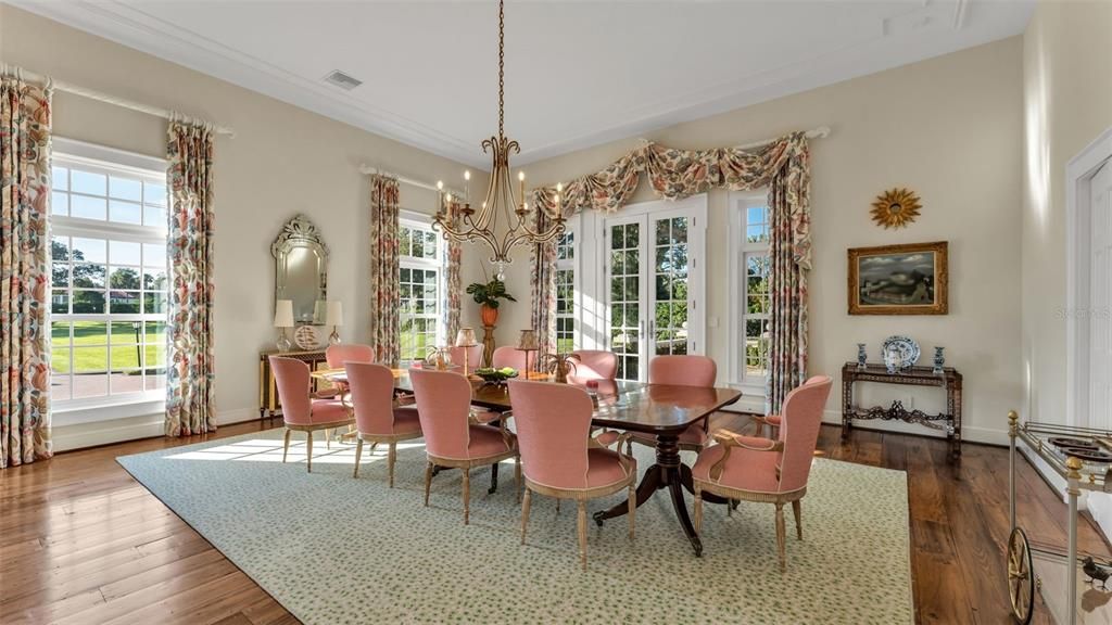 Chandelier, Dining room, Interior, Wood Texture Flooring