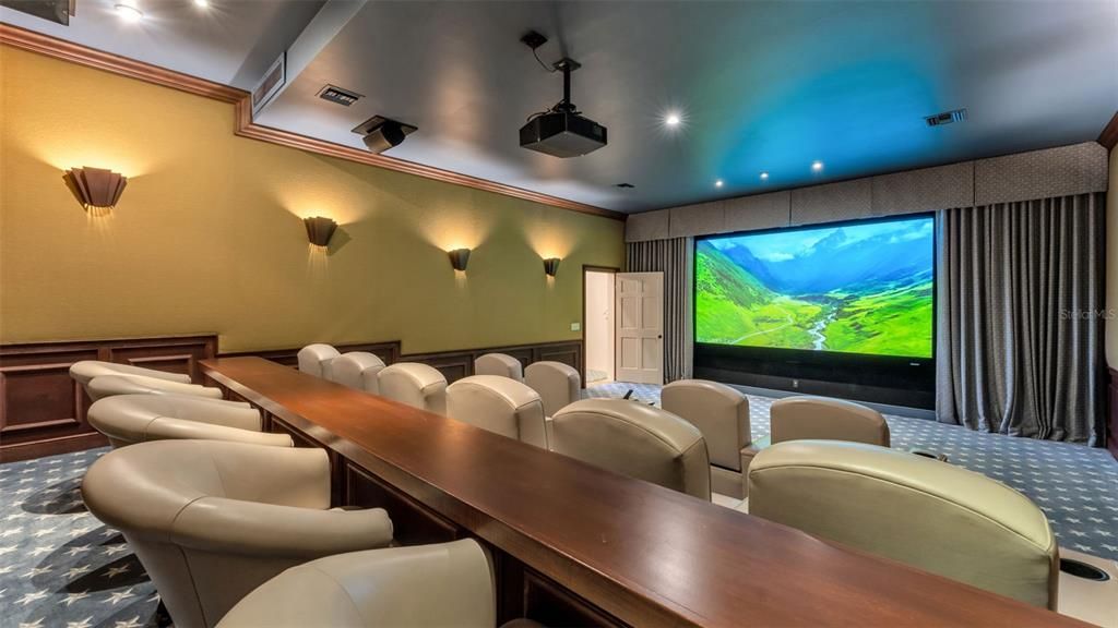Home Theatre Room, Interior, Projection Screen, Recessed Lighting, Theatre Room