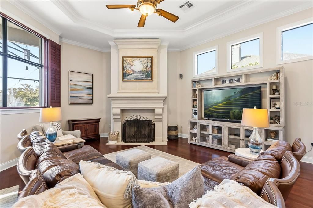 Fireplace, Interior, Living room, Wood Texture Flooring