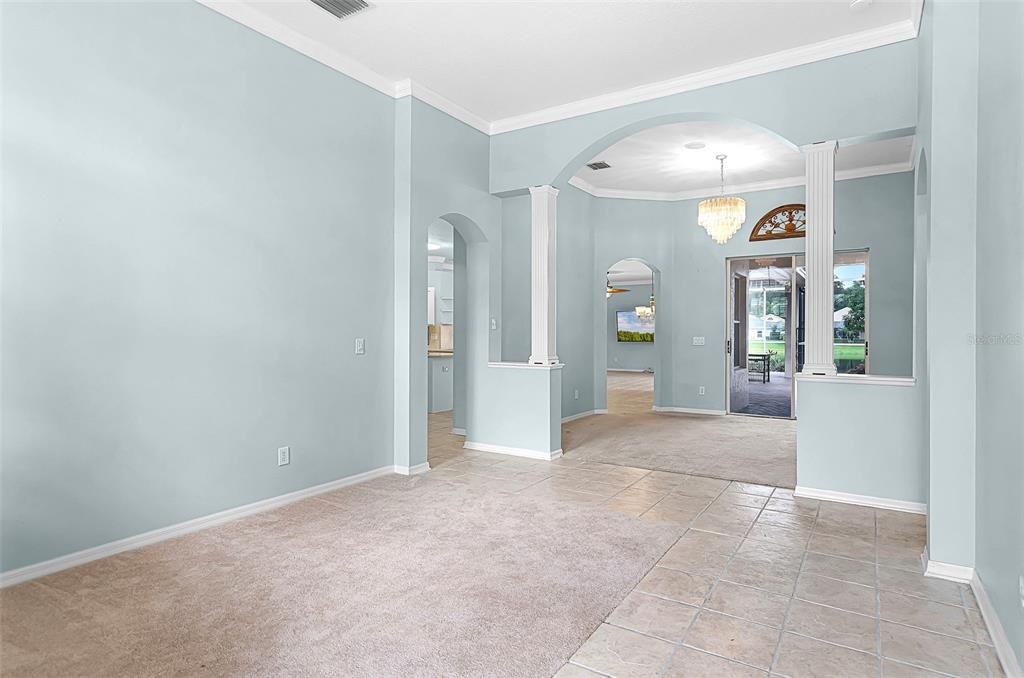 Chandelier, Empty room, Interior