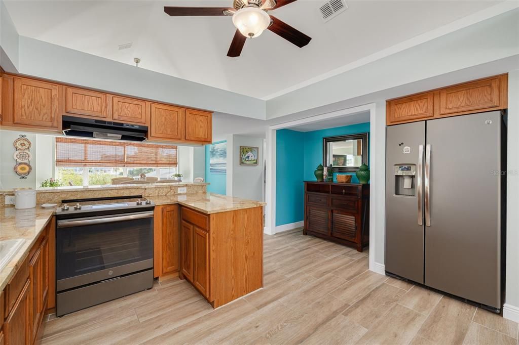 Interior, Kitchen, Wood Texture Flooring