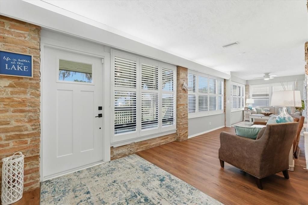 Interior, Stone Walls, Wood Texture Flooring