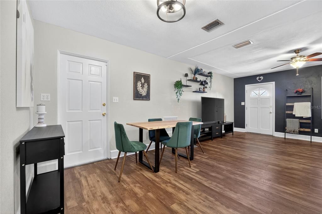 Dining room, Interior, Wood Texture Flooring