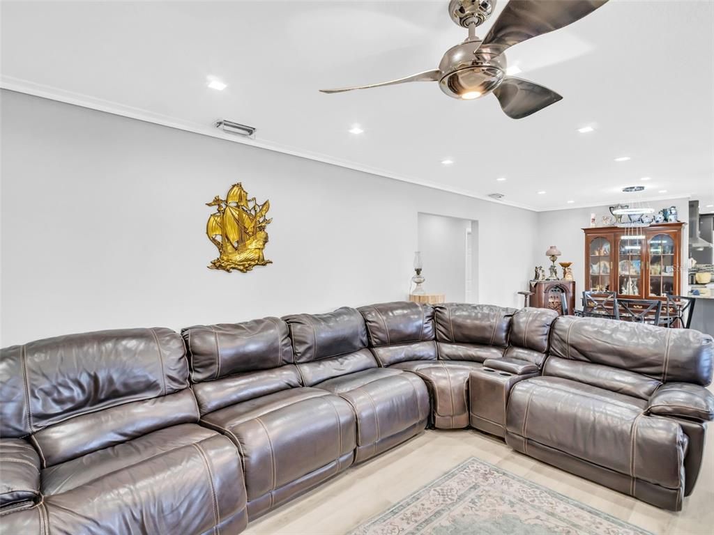 Home Theatre Room, Dining room, Interior, Recessed Lighting