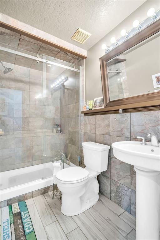 Bathroom, Dual Sink Vanities, Glass Shower, Interior, Wood Texture Flooring