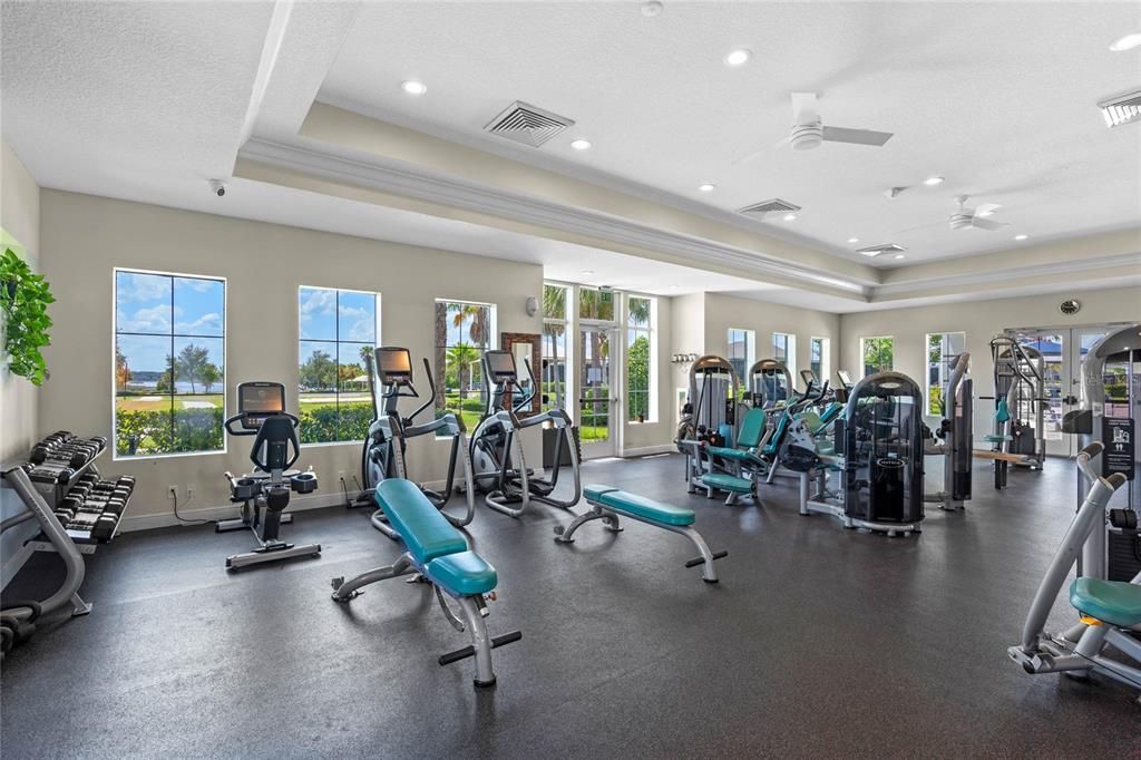 Fitness Equipment, Gym, Interior, Recessed Lighting