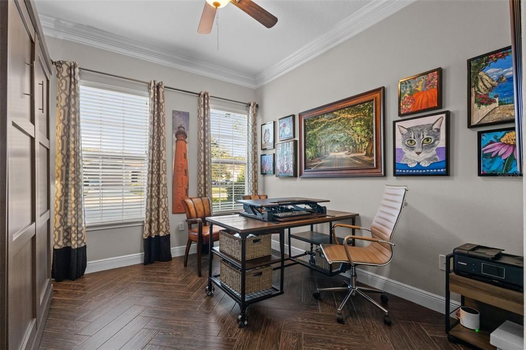 Home Office, Interior, Wood Texture Flooring