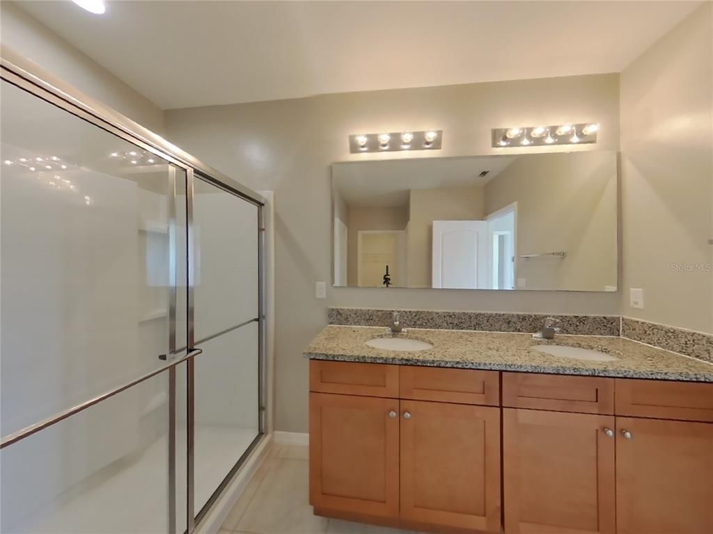 Bathroom, Dual Sink Vanities, Glass Shower, Interior