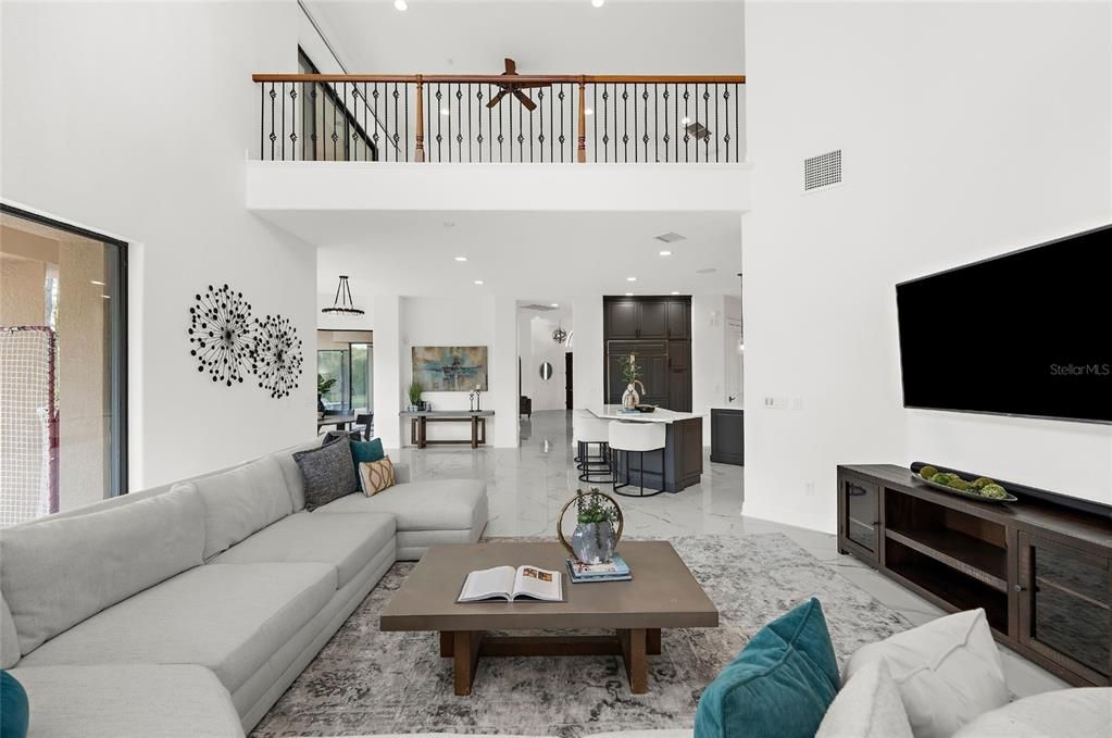 Interior, Living room, Marble, Recessed Lighting