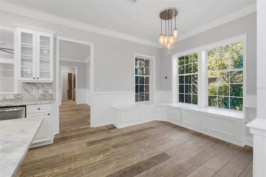 Interior, Kitchen, Pendant Lights, Wood Texture Flooring