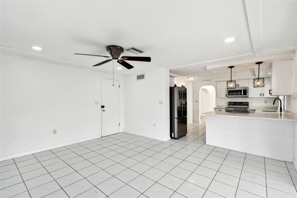 Interior, Kitchen, Pendant Lights, Recessed Lighting, Stainless Steel Appliances