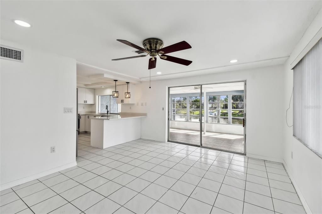 Empty room, Interior, Kitchen, Recessed Lighting