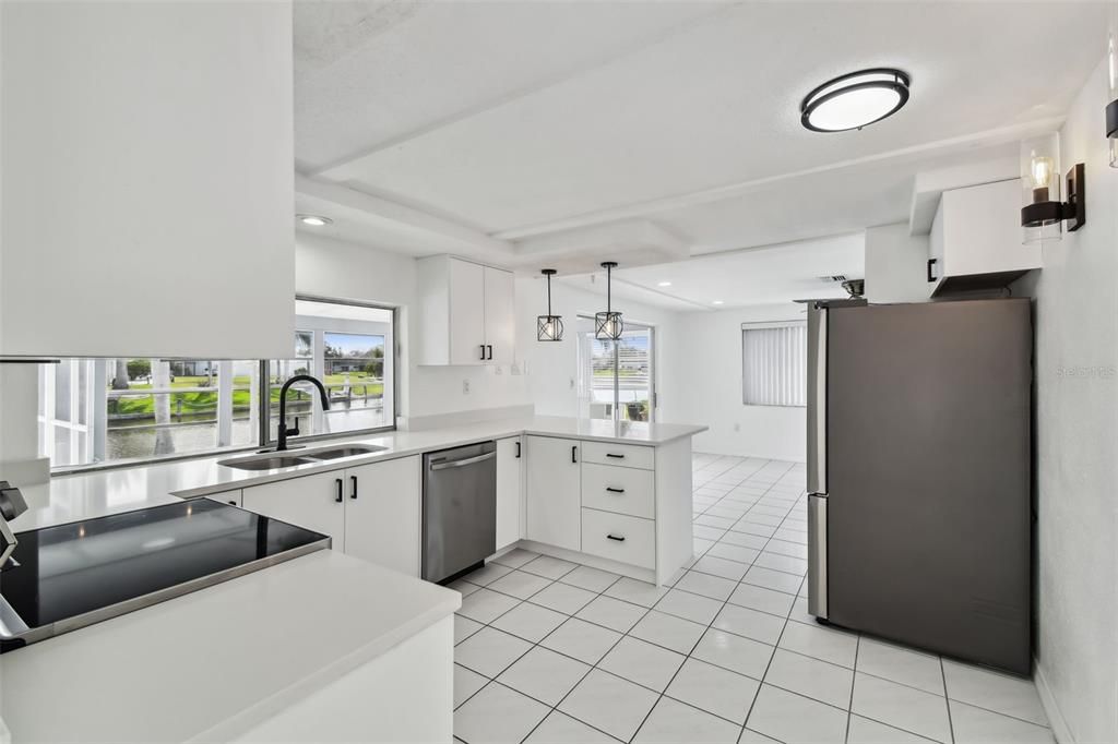 Interior, Kitchen, Pendant Lights, Recessed Lighting, Stainless Steel Appliances