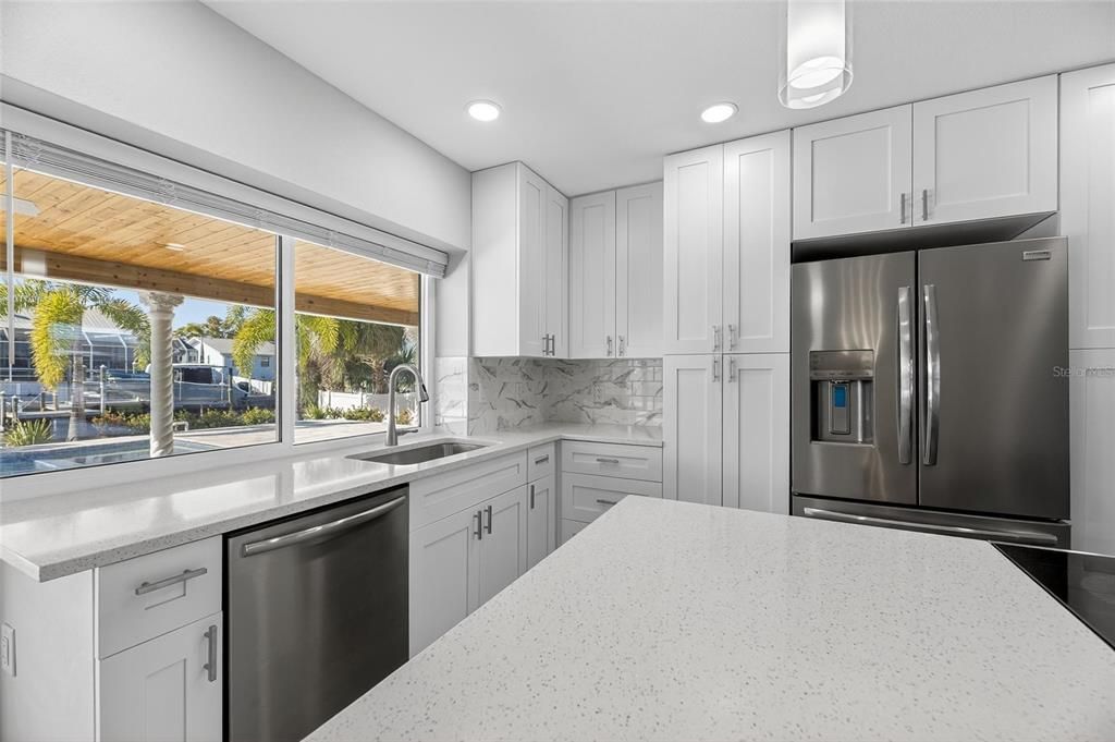 Interior, Kitchen, Recessed Lighting, Stainless Steel Appliances, Wooden Ceilings