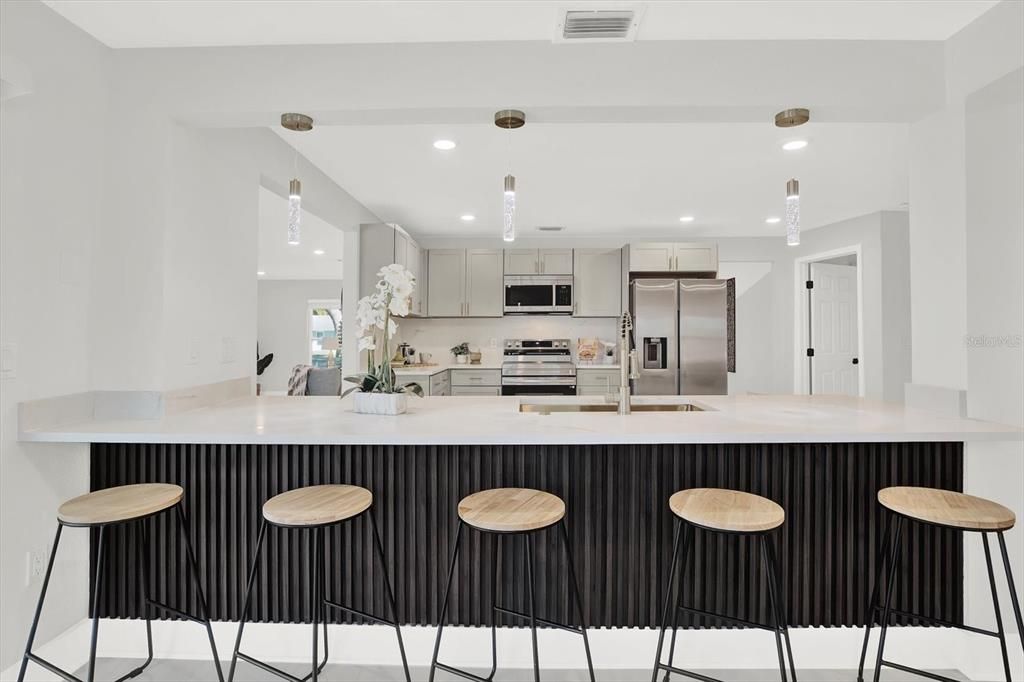 Interior, Kitchen, Pendant Lights, Recessed Lighting, Stainless Steel Appliances