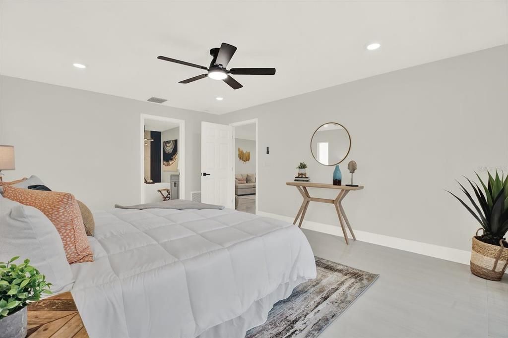 Bedroom, Interior, Recessed Lighting