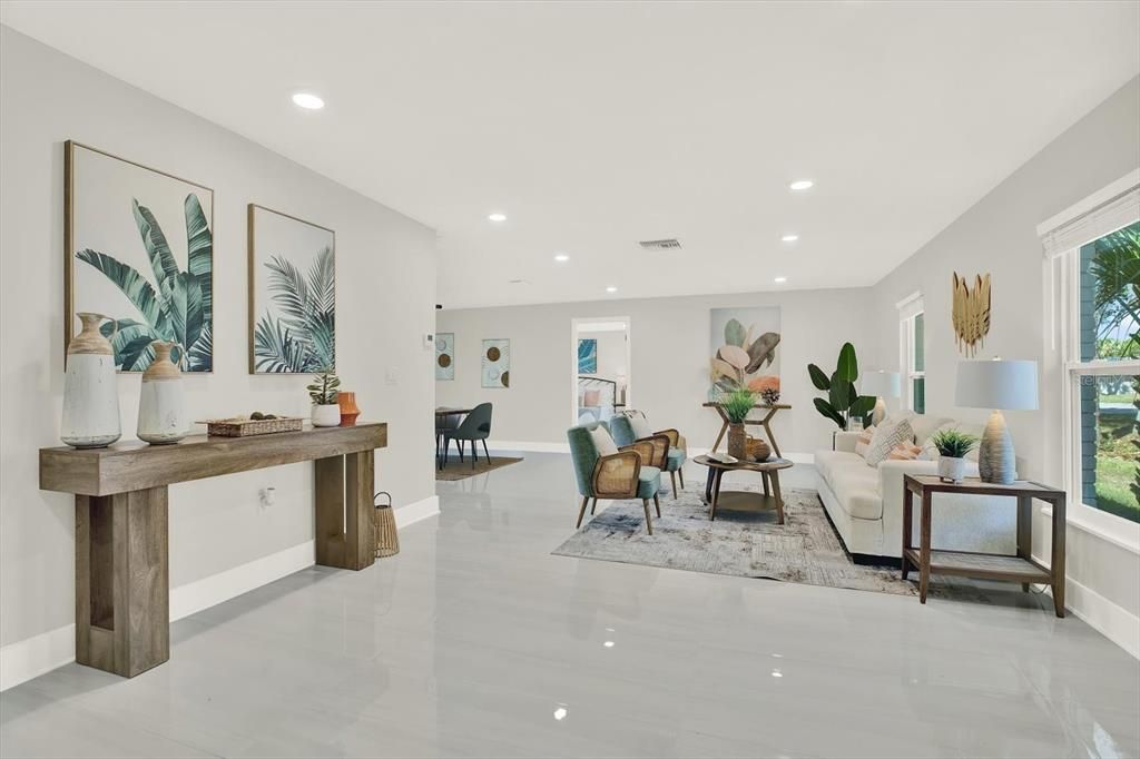 Interior, Living room, Recessed Lighting