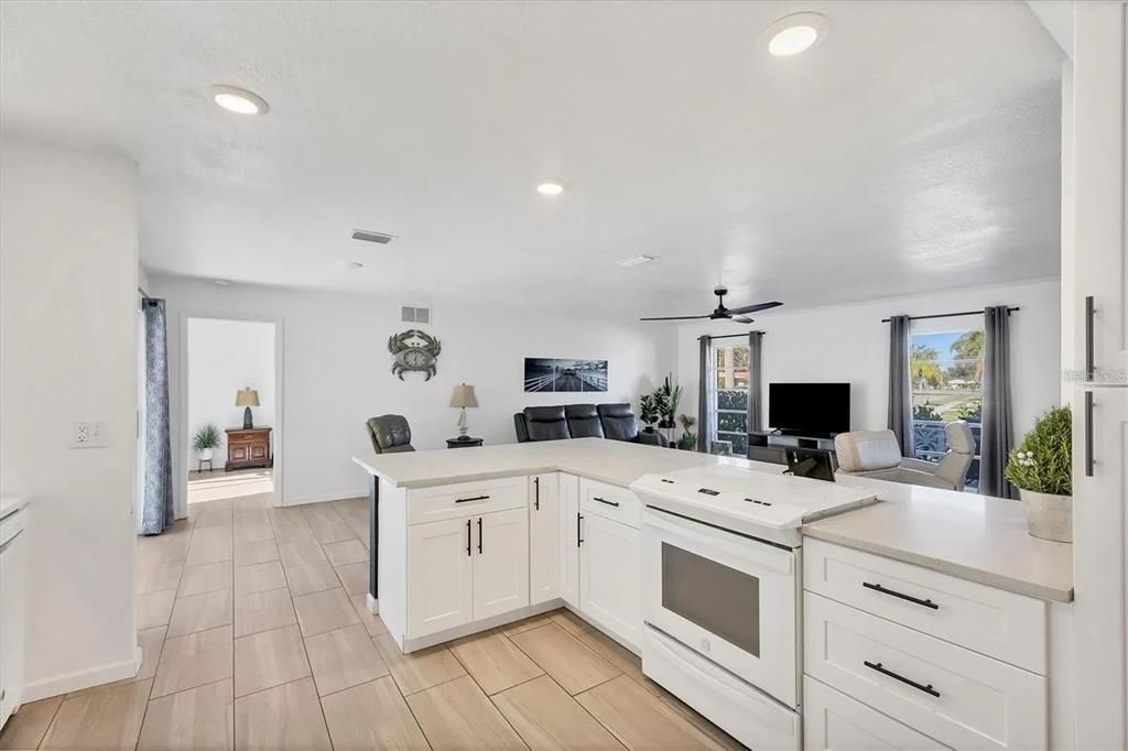 Interior, Kitchen, Recessed Lighting, Wood Texture Flooring