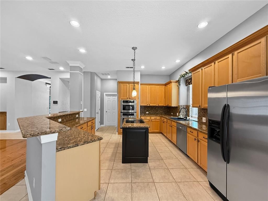 Interior, Kitchen, Pendant Lights, Recessed Lighting, Stainless Steel Appliances