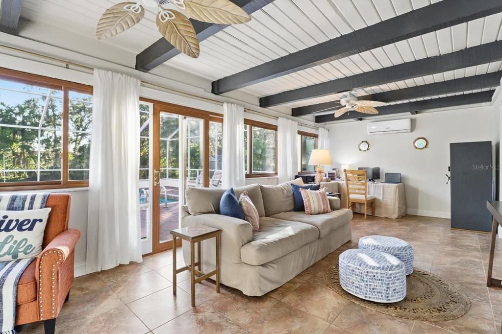 Interior, Living room, Wooden Beams