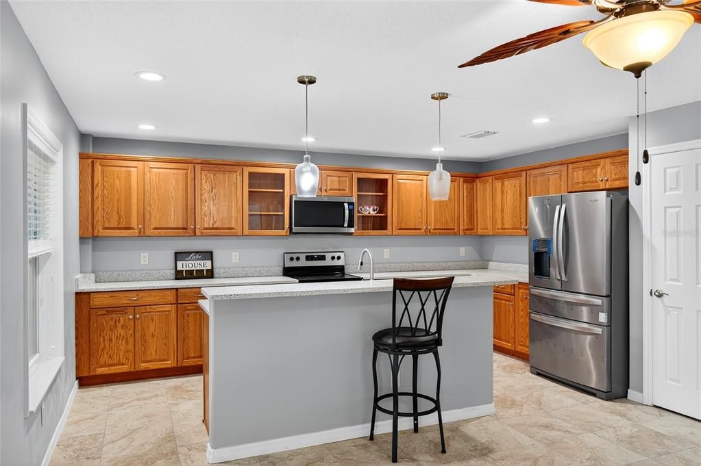 Interior, Kitchen, Pendant Lights, Recessed Lighting, Stainless Steel Appliances