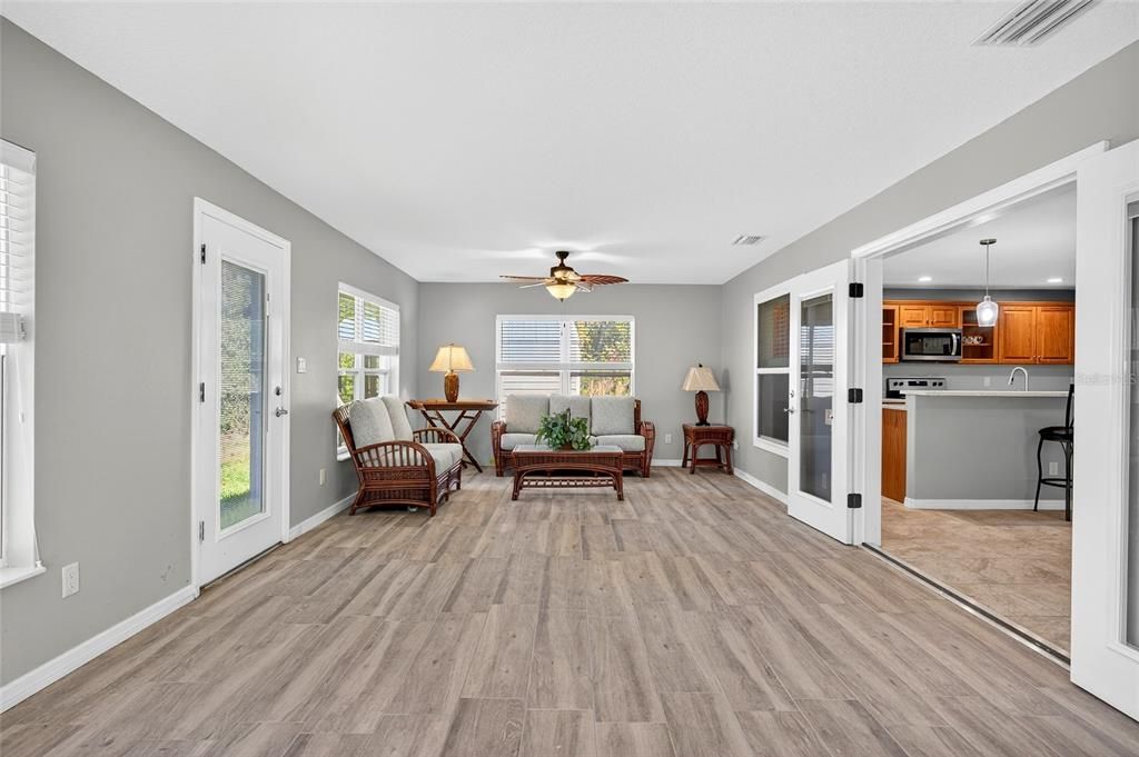 Interior, Kitchen, Living room, Pendant Lights, Recessed Lighting, Stainless Steel Appliances, Wood Texture Flooring