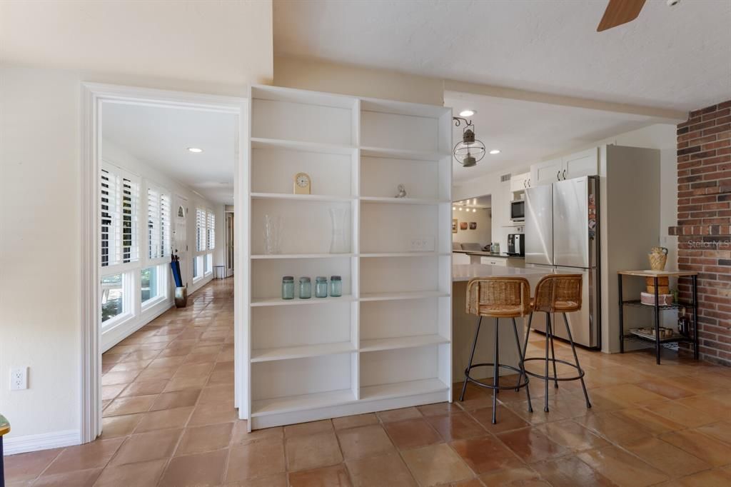 Interior, Kitchen, Recessed Lighting, Stone Walls
