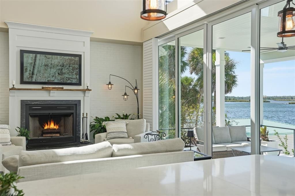 Fireplace, Interior, Living room, Water