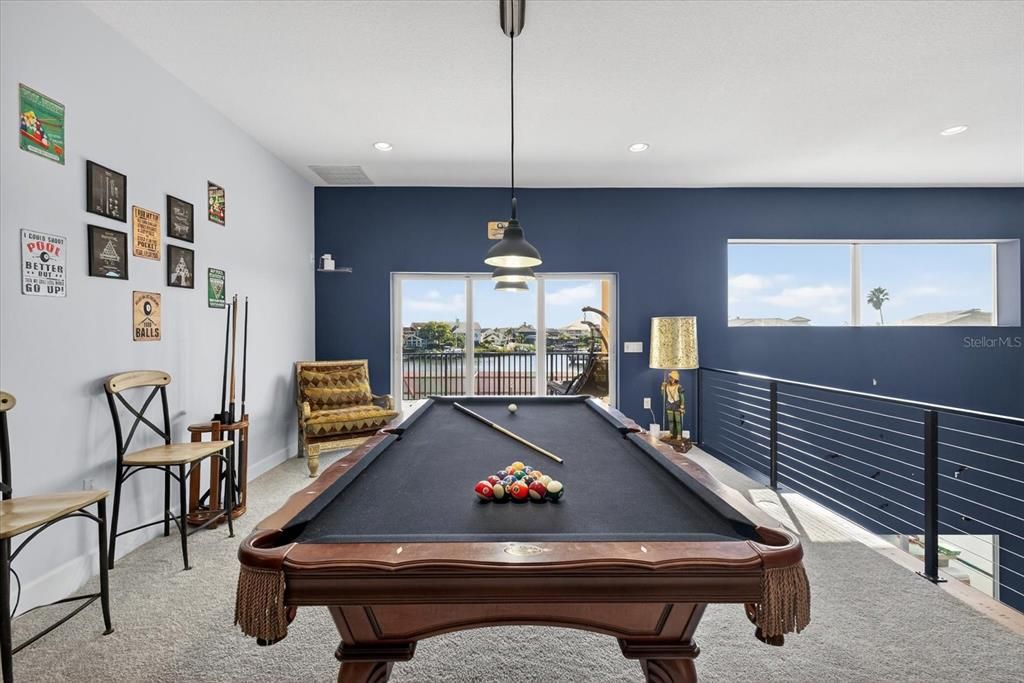 Billiard Table, Game Room, Interior, Pendant Lights, Recessed Lighting