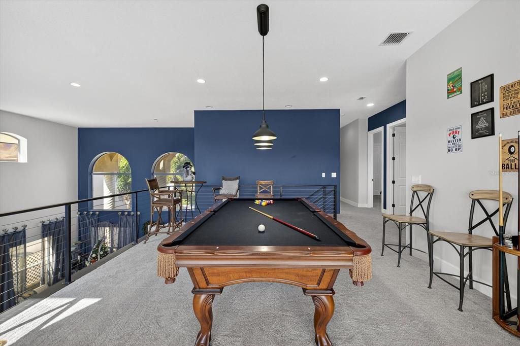 Billiard Table, Game Room, Interior, Pendant Lights, Recessed Lighting