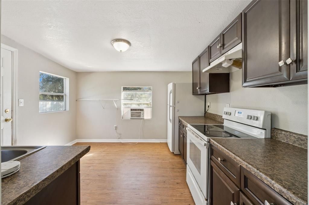 Interior, Kitchen, Wood Texture Flooring