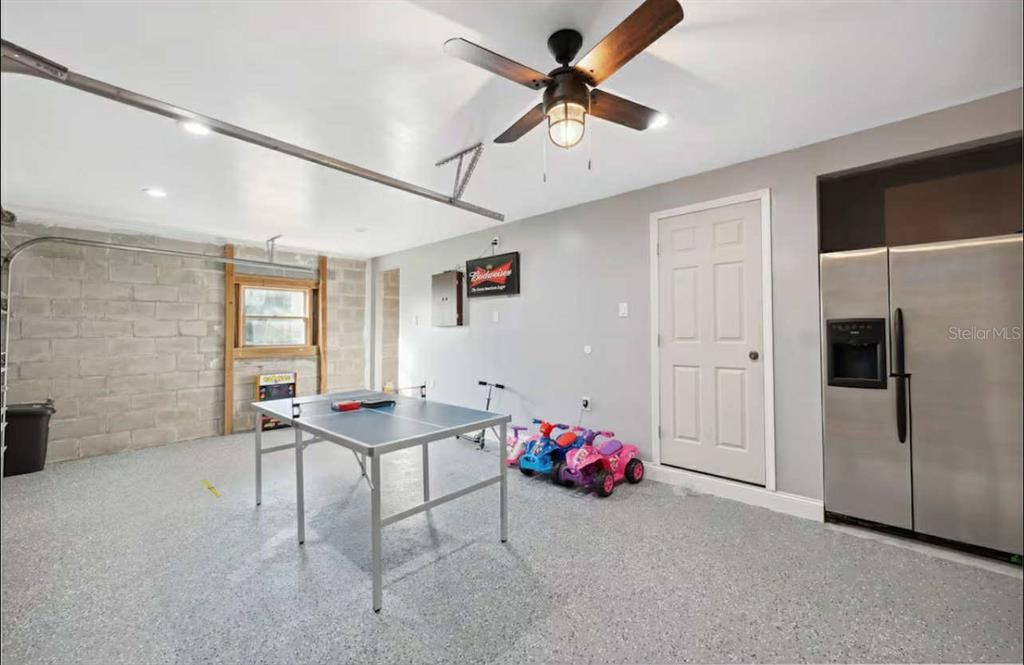 Game Room, Interior, Recessed Lighting, Stone Walls