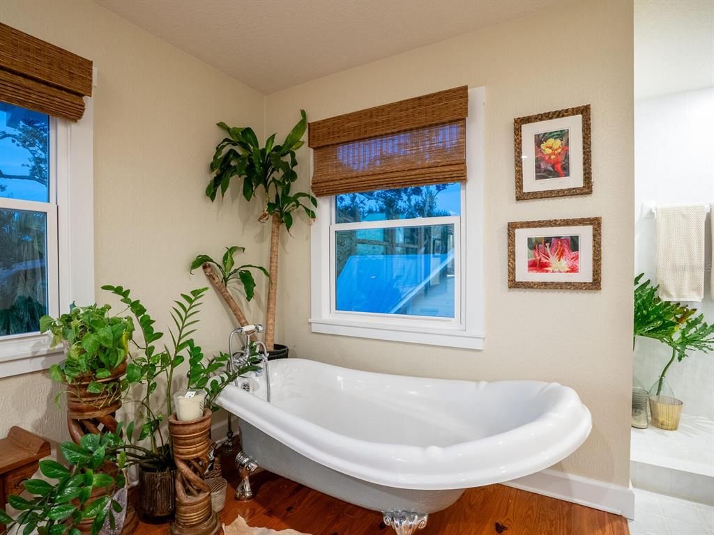 Bathroom, Free Standing Baths, Interior, Wood Texture Flooring