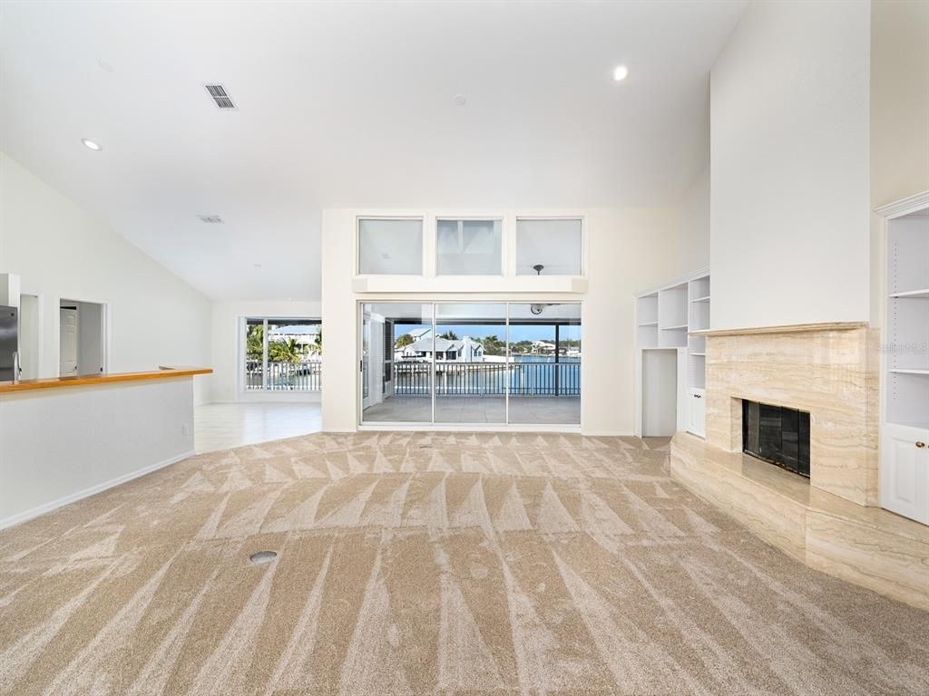 Empty room, Fireplace, Interior, Recessed Lighting