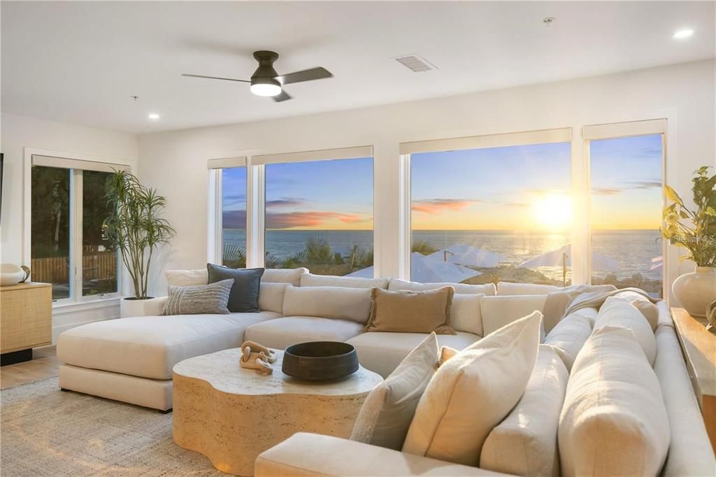 Interior, Living room, Recessed Lighting, Water, Wood Texture Flooring