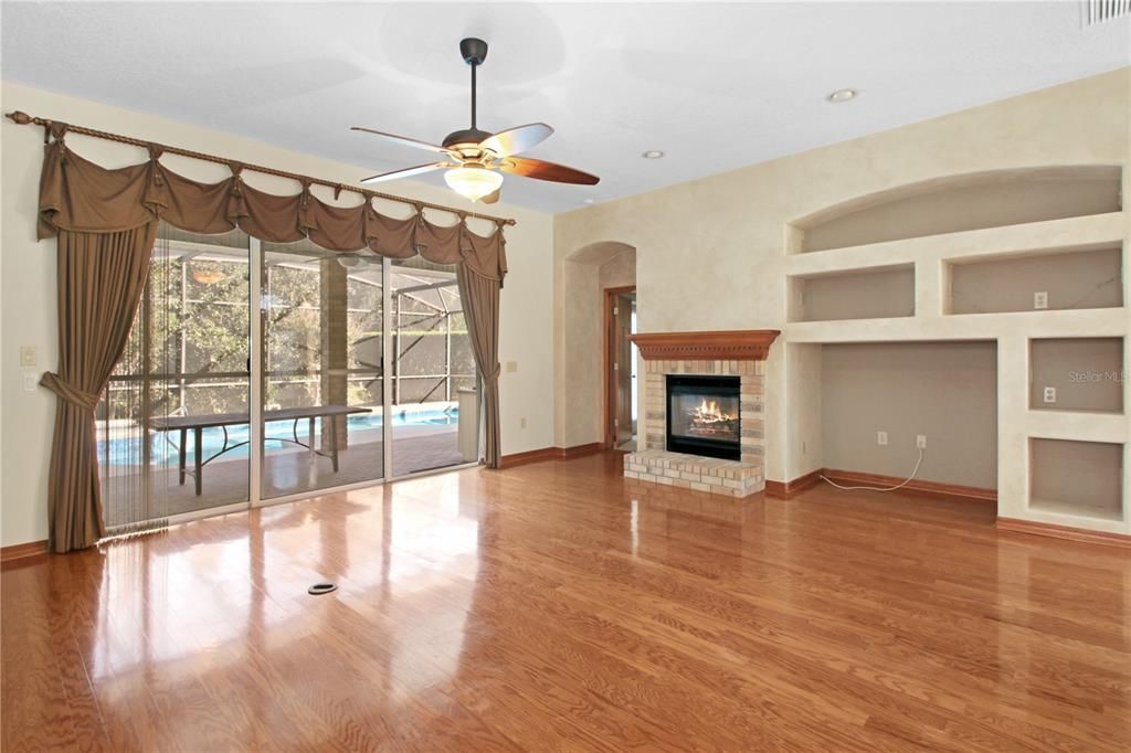 Empty room, Fireplace, Interior, Wood Texture Flooring