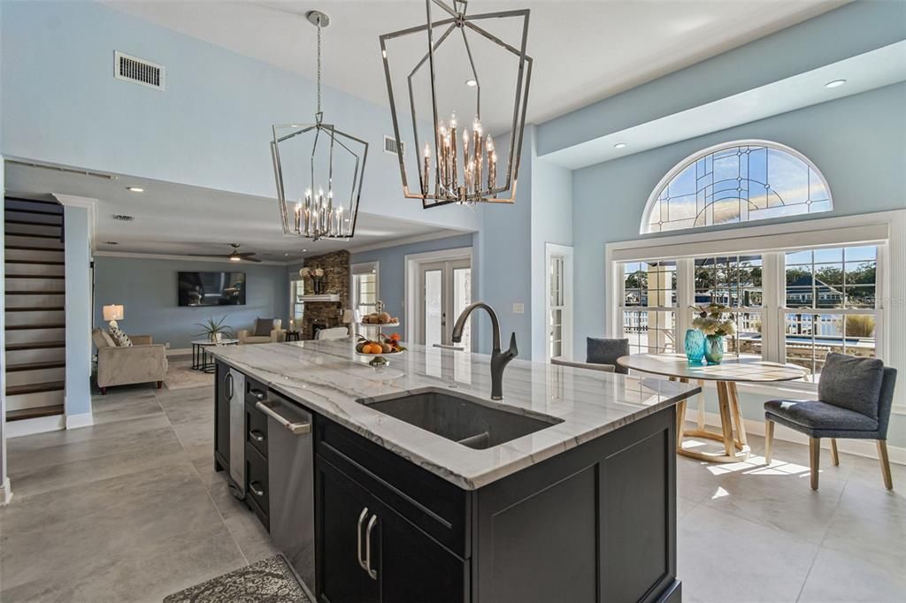Dining room, Interior, Kitchen, Living room, Pendant Lights, Recessed Lighting