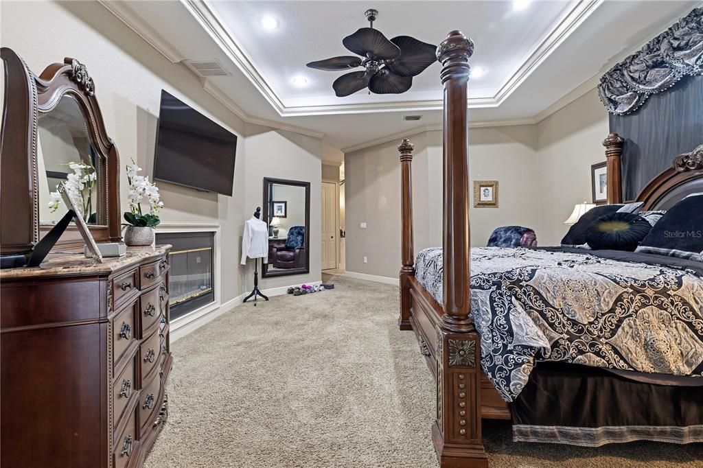 Bedroom, Fireplace, Interior, Recessed Lighting