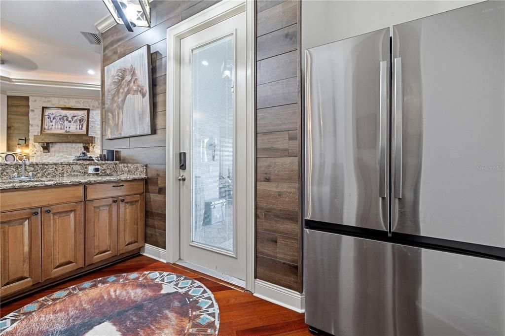 Interior, Kitchen, Recessed Lighting, Wood Texture Flooring