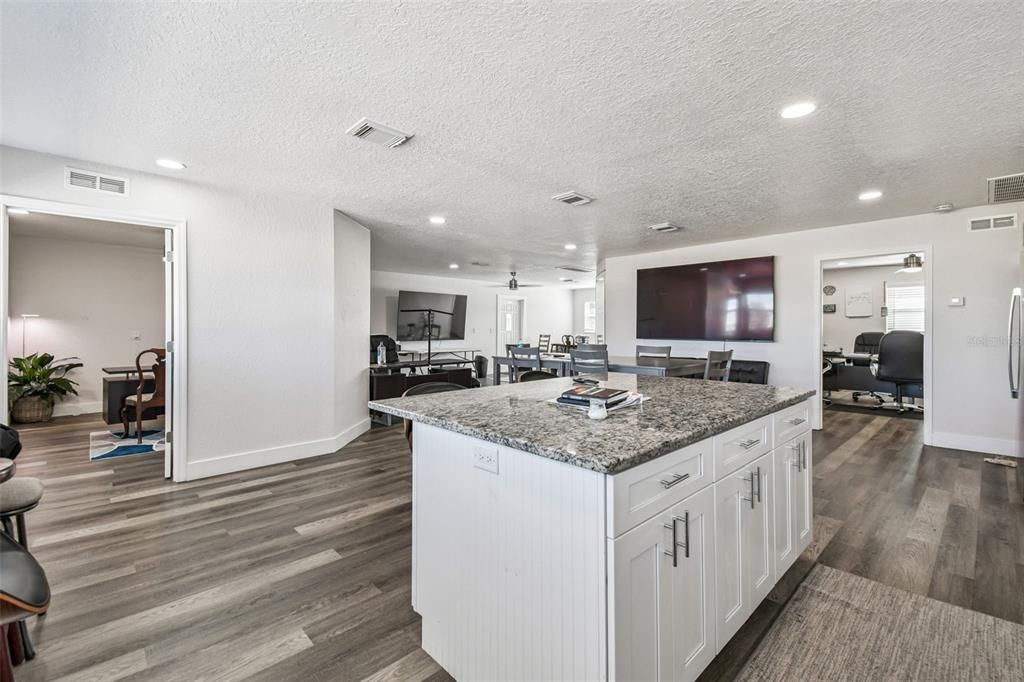 Interior, Kitchen, Recessed Lighting, Wood Texture Flooring