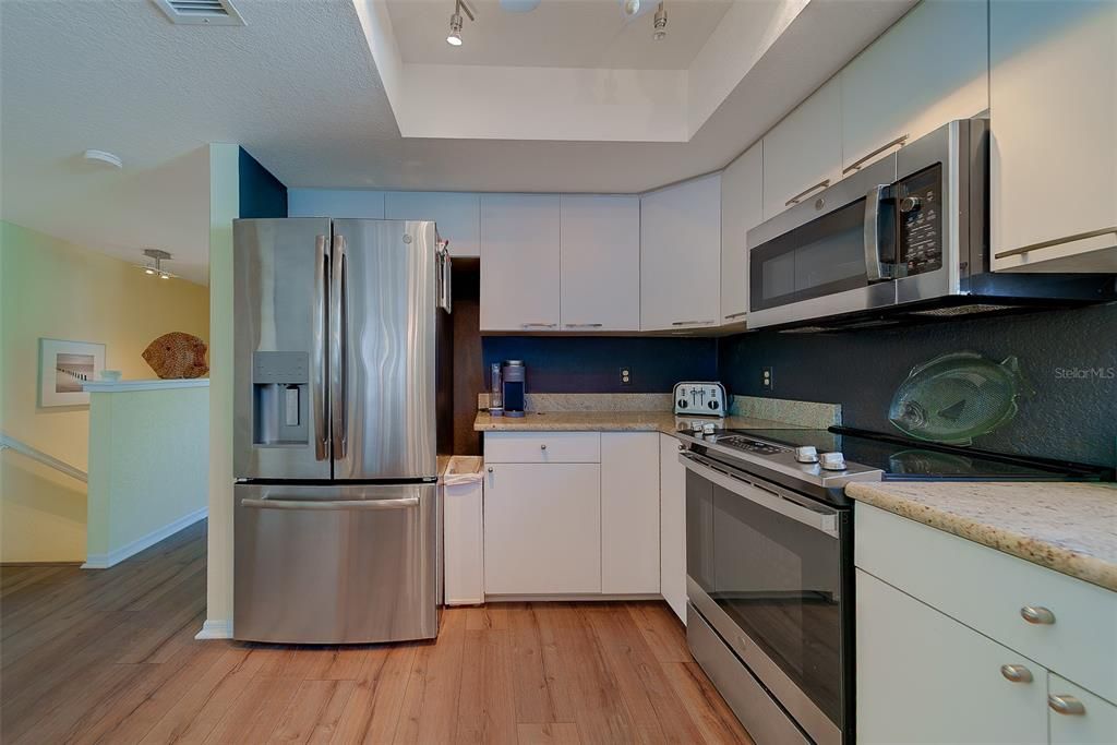 Interior, Kitchen, Stainless Steel Appliances, Wood Texture Flooring