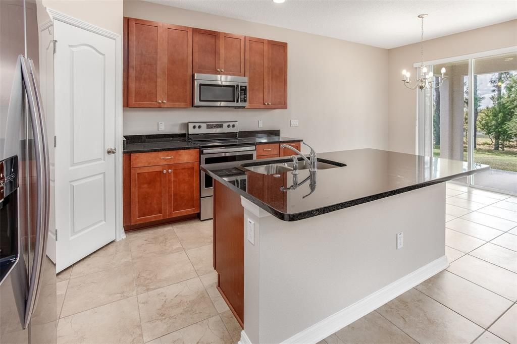 Chandelier, Interior, Kitchen, Pendant Lights, Recessed Lighting, Stainless Steel Appliances