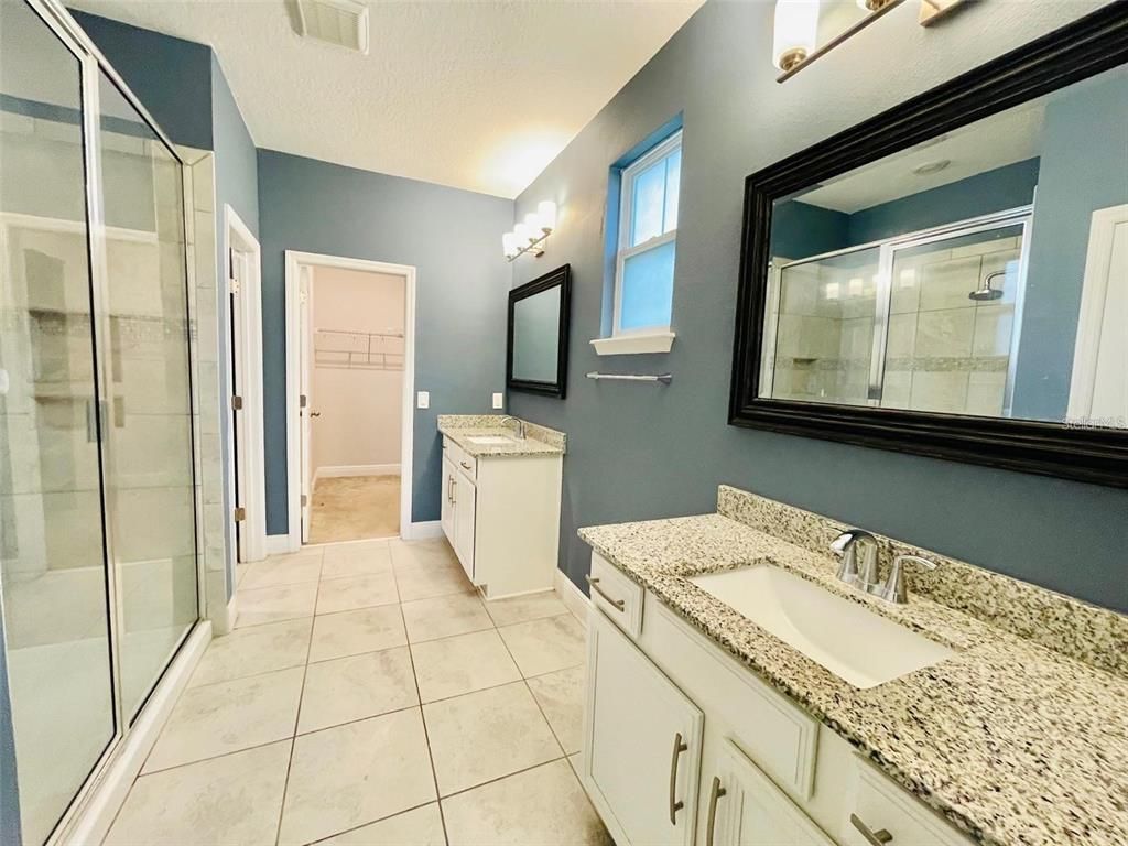 Bathroom, Dual Sink Vanities, Glass Shower, Interior